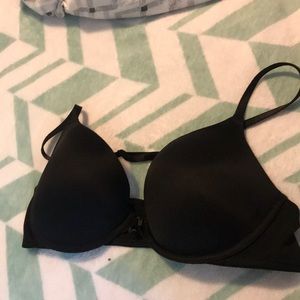 black “pink” front clasp bra
